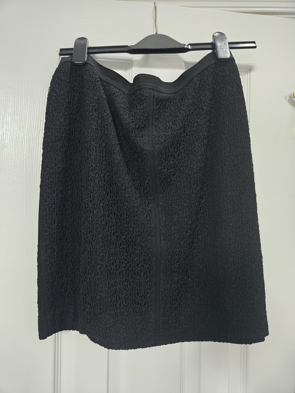 Ann Taylor Black Textured A-Line Pencil Skirt